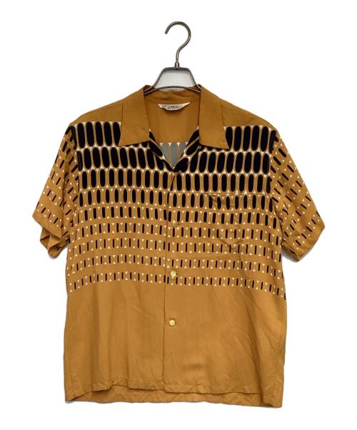 Star OF HOLLYWOOD（スターオブハリウッド）Star OF HOLLYWOOD (スターオブハリウッド) HIGH DENSITY RAYON OPEN SHIRT “ELVIS DOTS” オープンカラーシャツ イエロー サイズ:Mの古着・服飾アイテム