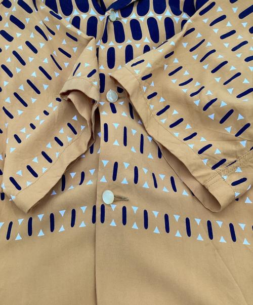 Star OF HOLLYWOOD（スターオブハリウッド）Star OF HOLLYWOOD (スターオブハリウッド) HIGH DENSITY RAYON OPEN SHIRT “ELVIS DOTS” オープンカラーシャツ イエロー サイズ:Mの古着・服飾アイテム