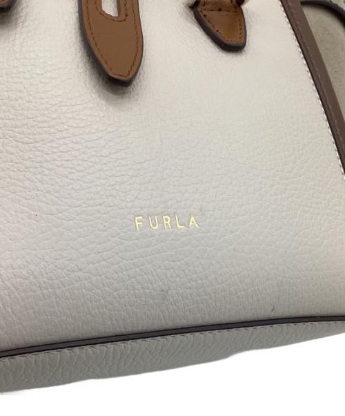 FURLA（フルラ）FURLA (フルラ) NET MINI（ネット ミニ）トートバッグ グレー×ブラウンの古着・服飾アイテム