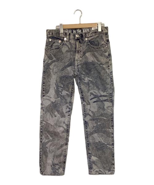 Aape BY A BATHING APE（エーエイプ バイ アベイシングエイプ）Aape BY A BATHING APE (エーエイプ バイ アベイシングエイプ) Moonface camo washed jeans（ムーンフェイス カモ ウォッシュド ジーンズ） インディゴ サイズ:Sの古着・服飾アイテム