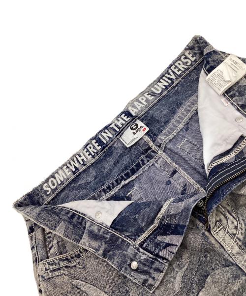 Aape BY A BATHING APE（エーエイプ バイ アベイシングエイプ）Aape BY A BATHING APE (エーエイプ バイ アベイシングエイプ) Moonface camo washed jeans（ムーンフェイス カモ ウォッシュド ジーンズ） インディゴ サイズ:Sの古着・服飾アイテム