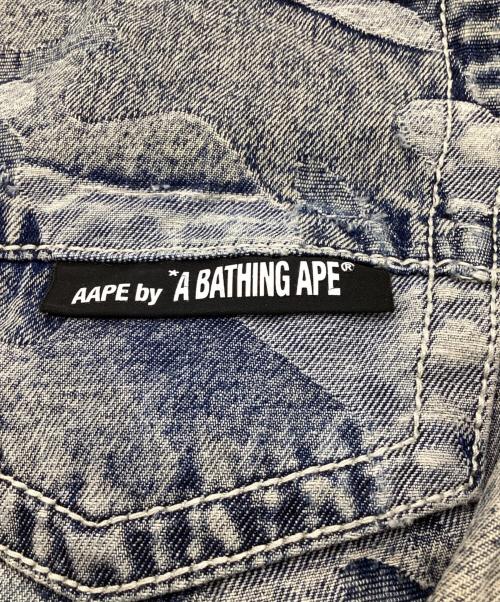 Aape BY A BATHING APE（エーエイプ バイ アベイシングエイプ）Aape BY A BATHING APE (エーエイプ バイ アベイシングエイプ) Moonface camo washed jeans（ムーンフェイス カモ ウォッシュド ジーンズ） インディゴ サイズ:Sの古着・服飾アイテム