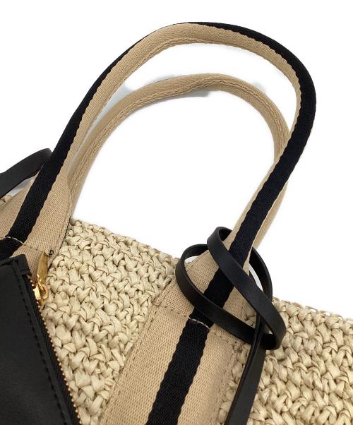 CHARLES & KEITH（チャールズアンドキース）CHARLES & KEITH (チャールズアンドキース) ドルチェヴィータラフィアトートバッグ ベージュ×ブラックの古着・服飾アイテム