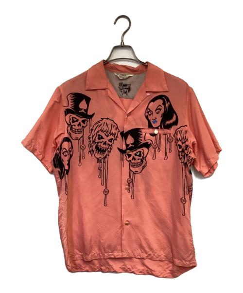 Star OF HOLLYWOOD（スターオブハリウッド）Star OF HOLLYWOOD (スターオブハリウッド) VINCE RAY (ヴィンス・レイ) THE HORROR FAMILY  オープンシャツ ピンク サイズ:Mの古着・服飾アイテム