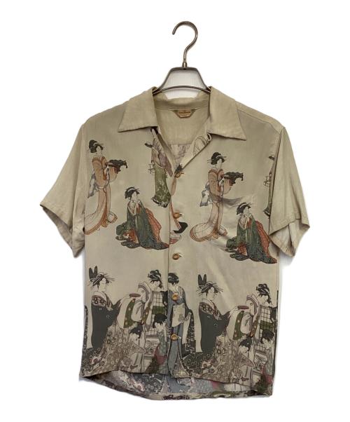 KAMEHAMEHA（カメハメハ）KAMEHAMEHA (カメハメハ) UTAMARO'S BEAUTY アロハシャツ ベージュ サイズ:Mの古着・服飾アイテム