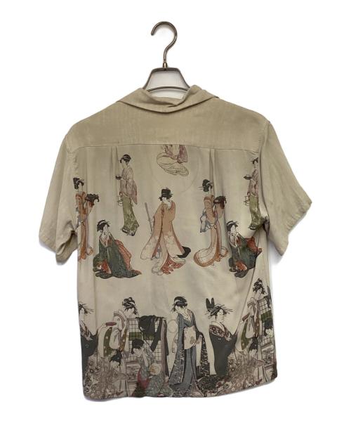 KAMEHAMEHA（カメハメハ）KAMEHAMEHA (カメハメハ) UTAMARO'S BEAUTY アロハシャツ ベージュ サイズ:Mの古着・服飾アイテム