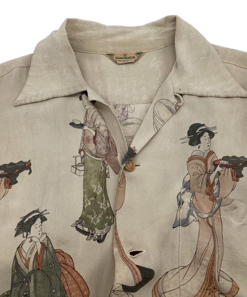 KAMEHAMEHA（カメハメハ）KAMEHAMEHA (カメハメハ) UTAMARO'S BEAUTY アロハシャツ ベージュ サイズ:Mの古着・服飾アイテム