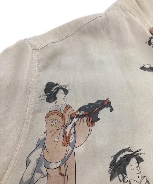 KAMEHAMEHA（カメハメハ）KAMEHAMEHA (カメハメハ) UTAMARO'S BEAUTY アロハシャツ ベージュ サイズ:Mの古着・服飾アイテム