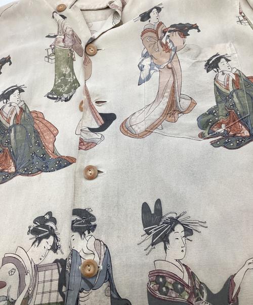 KAMEHAMEHA（カメハメハ）KAMEHAMEHA (カメハメハ) UTAMARO'S BEAUTY アロハシャツ ベージュ サイズ:Mの古着・服飾アイテム