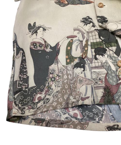 KAMEHAMEHA（カメハメハ）KAMEHAMEHA (カメハメハ) UTAMARO'S BEAUTY アロハシャツ ベージュ サイズ:Mの古着・服飾アイテム