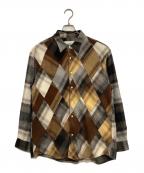 NOMA t.d.ノーマティーディー）の古着「N Ombre Plaid Diamond Shirt」｜グレー×ブラック