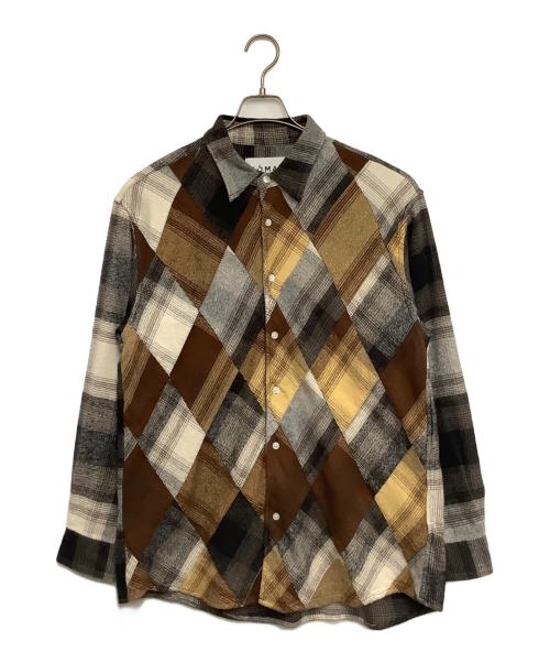 NOMA t.d.（ノーマティーディー）NOMA t.d. (ノーマティーディー) N Ombre Plaid Diamond Shirt グレー×ブラック サイズ:3の古着・服飾アイテム
