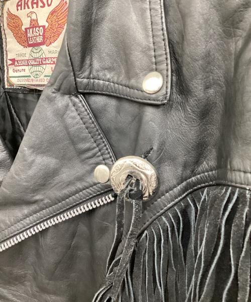 AKASO（アカソ）AKASO (アカソ) レザージャケット ブラック サイズ:Lの古着・服飾アイテム