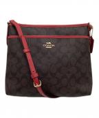 COACHコーチ）の古着「シグネチャー ショルダーバッグ」｜ブラウン×レッド