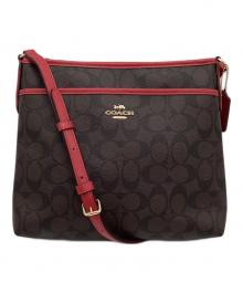 COACH（コーチ）の古着「シグネチャー ショルダーバッグ」｜ブラウン×レッド