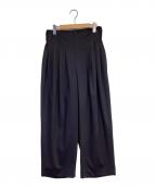 mizuiro-indミズイロインド）の古着「high waist tuck pants（ハイウェスト タック パンツ）」｜ネイビー
