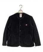 DANTONダントン）の古着「FLEECE COLLARLESS JACKET（フリース カラーレス ジャケット）」｜ブラック