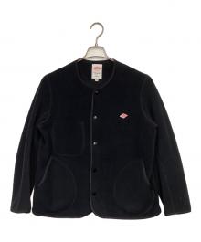 DANTON（ダントン）の古着「FLEECE COLLARLESS JACKET（フリース カラーレス ジャケット）」｜ブラック