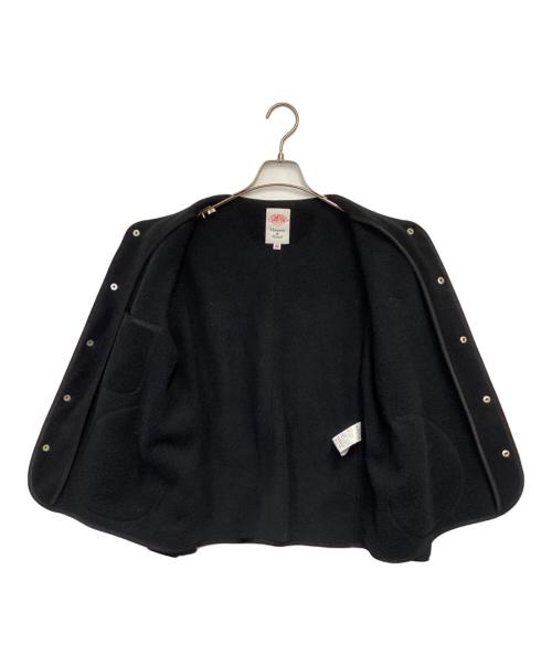 DANTON（ダントン）DANTON (ダントン) FLEECE COLLARLESS JACKET（フリース カラーレス ジャケット） ブラック サイズ:36の古着・服飾アイテム