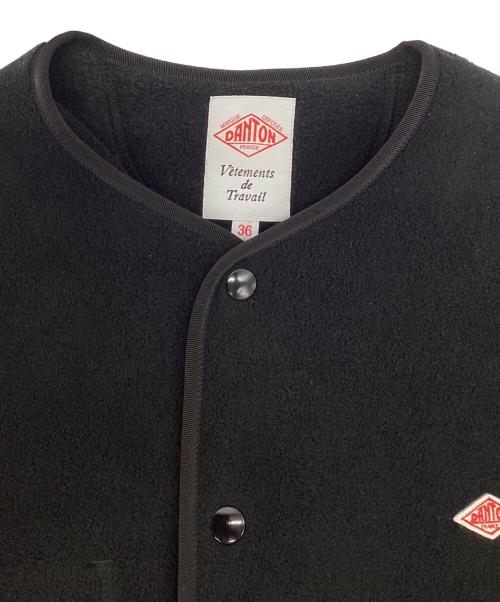 DANTON（ダントン）DANTON (ダントン) FLEECE COLLARLESS JACKET（フリース カラーレス ジャケット） ブラック サイズ:36の古着・服飾アイテム