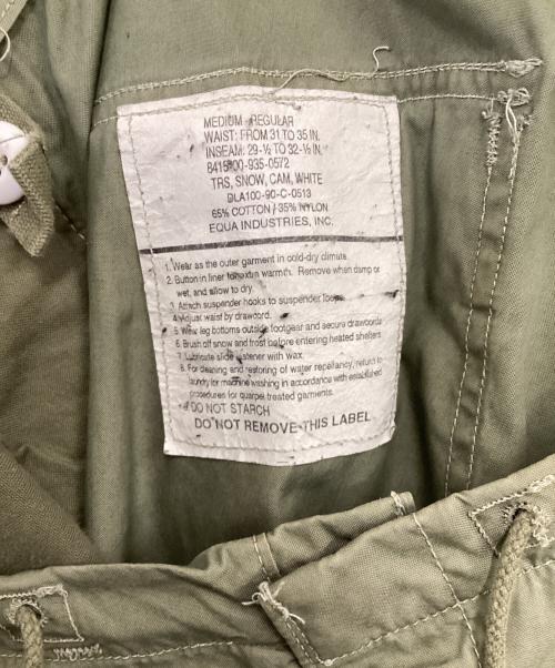 US ARMY（ユーエスアーミー）US ARMY (ユーエスアーミー) 後染め スノーカモパンツ グリーン サイズ:MEDIUM-REGULARの古着・服飾アイテム