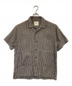 Snow peakスノーピーク）の古着「C/L Panama Shirt（コットン/リネン パナマシャツ）」｜グレー×ブラック