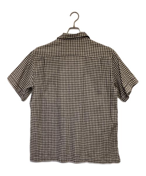 Snow peak（スノーピーク）Snow peak (スノーピーク) C/L Panama Shirt（コットン/リネン パナマシャツ） グレー×ブラック サイズ:Lの古着・服飾アイテム
