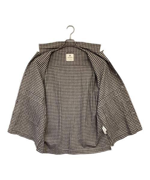 Snow peak（スノーピーク）Snow peak (スノーピーク) C/L Panama Shirt（コットン/リネン パナマシャツ） グレー×ブラック サイズ:Lの古着・服飾アイテム