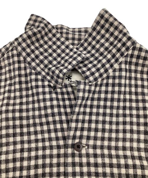 Snow peak（スノーピーク）Snow peak (スノーピーク) C/L Panama Shirt（コットン/リネン パナマシャツ） グレー×ブラック サイズ:Lの古着・服飾アイテム