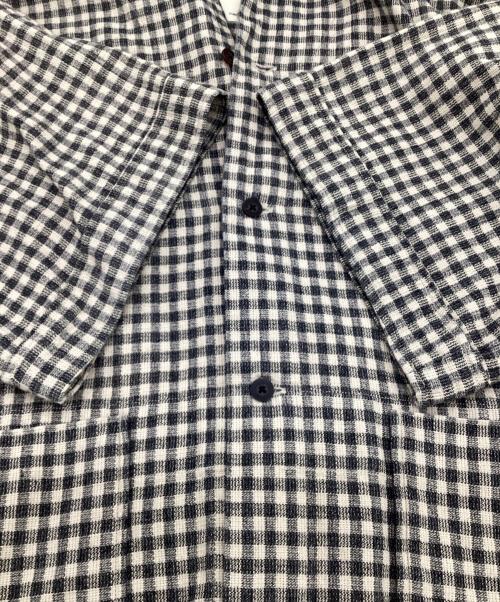 Snow peak（スノーピーク）Snow peak (スノーピーク) C/L Panama Shirt（コットン/リネン パナマシャツ） グレー×ブラック サイズ:Lの古着・服飾アイテム