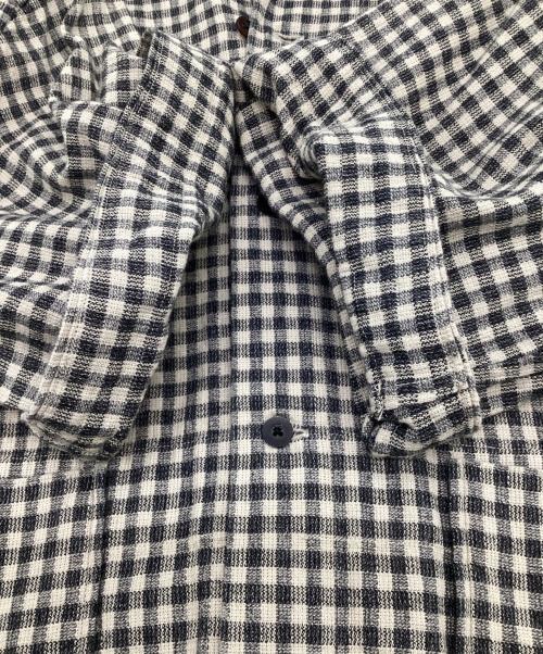 Snow peak（スノーピーク）Snow peak (スノーピーク) C/L Panama Shirt（コットン/リネン パナマシャツ） グレー×ブラック サイズ:Lの古着・服飾アイテム