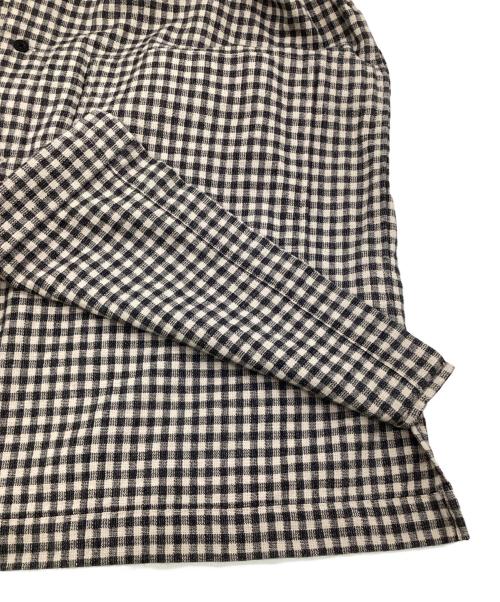 Snow peak（スノーピーク）Snow peak (スノーピーク) C/L Panama Shirt（コットン/リネン パナマシャツ） グレー×ブラック サイズ:Lの古着・服飾アイテム