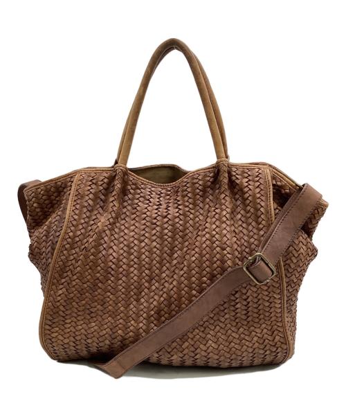 TIBERIO FERRETTI（ティベリオ・フェレッティ）TIBERIO FERRETTI (ティベリオ・フェレッティ) Borsa（ボルサ）2WAYトートバッグ ブラウンの古着・服飾アイテム