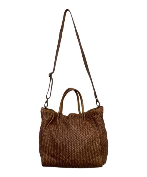TIBERIO FERRETTI（ティベリオ・フェレッティ）TIBERIO FERRETTI (ティベリオ・フェレッティ) Borsa（ボルサ）2WAYトートバッグ ブラウンの古着・服飾アイテム