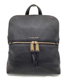 MICHAEL KORS（マイケルコース）の古着「Rhea Zip Medium Slim Backpack（レア ジップ ミディアム スリム バックパック）」｜ブラック