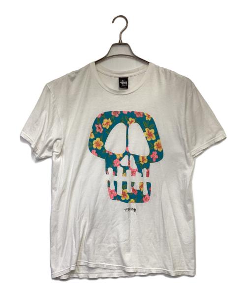 stussy（ステューシー）stussy (ステューシー) スカル Tシャツ ホワイト サイズ:Lの古着・服飾アイテム
