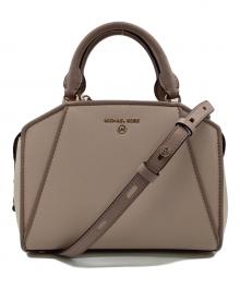 MICHAEL KORS（マイケルコース）の古着「CLEO SMALL SAFFIANO LEATHER SATCHEL（クレオ スモール サフィアーノレザー サッチェル バッグ）2WAYバッグ」｜ピンク