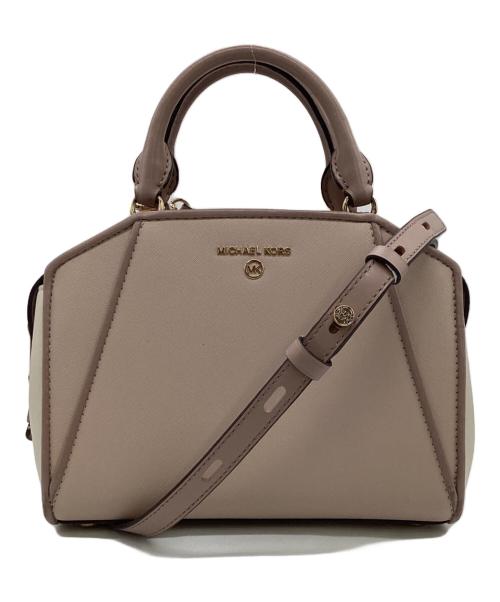 MICHAEL KORS（マイケルコース）MICHAEL KORS (マイケルコース) CLEO SMALL SAFFIANO LEATHER SATCHEL（クレオ スモール サフィアーノレザー サッチェル バッグ）2WAYバッグ ピンクの古着・服飾アイテム