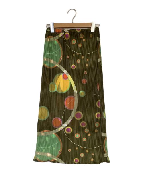 PLEATS PLEASE（プリーツプリーズ）PLEATS PLEASE (プリーツプリーズ) メッシュプリーツ ロングスカート グリーン サイズ:3の古着・服飾アイテム