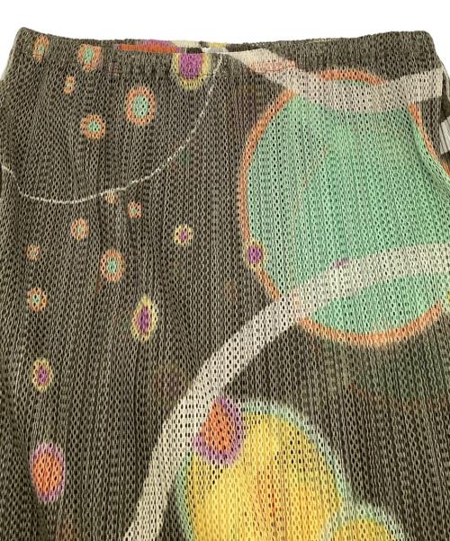PLEATS PLEASE（プリーツプリーズ）PLEATS PLEASE (プリーツプリーズ) メッシュプリーツ ロングスカート グリーン サイズ:3の古着・服飾アイテム