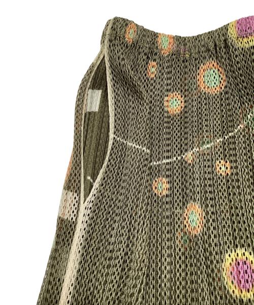 PLEATS PLEASE（プリーツプリーズ）PLEATS PLEASE (プリーツプリーズ) メッシュプリーツ ロングスカート グリーン サイズ:3の古着・服飾アイテム