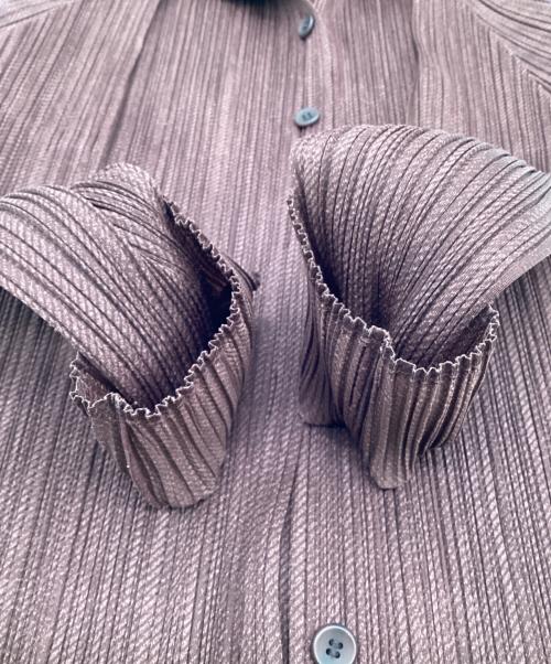 PLEATS PLEASE（プリーツプリーズ）PLEATS PLEASE (プリーツプリーズ) プリーツ 長袖ブラウス パープル サイズ:3の古着・服飾アイテム