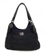 COACHコーチ）の古着「マディソン ギャザード シグネチャー ハンドバッグ」｜ブラック