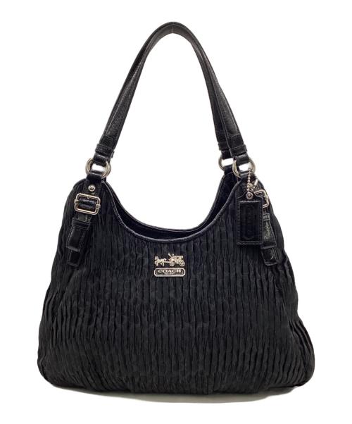 COACH（コーチ）COACH (コーチ) マディソン ギャザード シグネチャー ハンドバッグ ブラックの古着・服飾アイテム