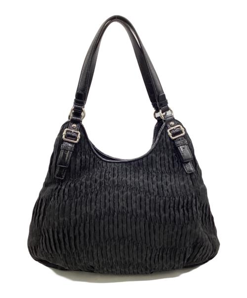 COACH（コーチ）COACH (コーチ) マディソン ギャザード シグネチャー ハンドバッグ ブラックの古着・服飾アイテム