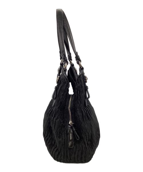 COACH（コーチ）COACH (コーチ) マディソン ギャザード シグネチャー ハンドバッグ ブラックの古着・服飾アイテム