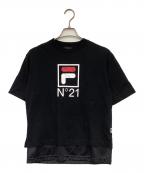 N°21×FILAヌメロヴェントゥーノ×フィラ）の古着「半袖カットソー」｜ブラック