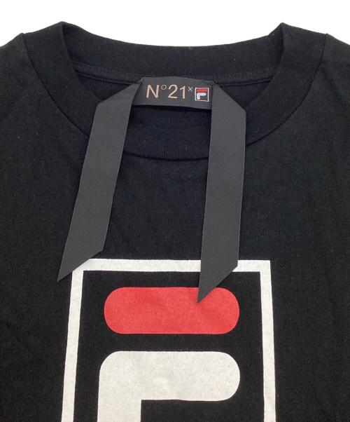 N°21（ヌメロヴェントゥーノ）N°21 (ヌメロヴェントゥーノ) FILA (フィラ) 半袖カットソー ブラック サイズ:XS（ユニセックス 実寸値要確認）の古着・服飾アイテム