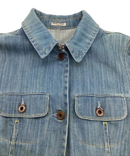 MIU MIU（ミュウミュウ）MIU MIU (ミュウミュウ) BROKEN TWILL（ブロークンツイル）デニムコート インディゴ サイズ:40の古着・服飾アイテム