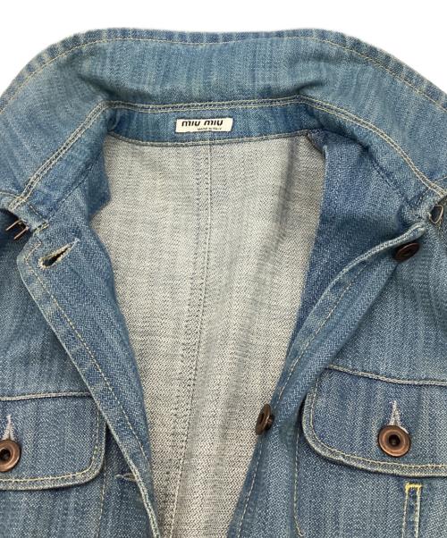 MIU MIU（ミュウミュウ）MIU MIU (ミュウミュウ) BROKEN TWILL（ブロークンツイル）デニムコート インディゴ サイズ:40の古着・服飾アイテム